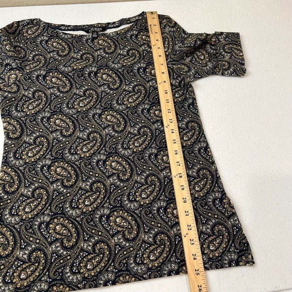 Lauren Ralph Lauren Women's Paisley Pint Mini Dress Short Sleeve Multicolor SZ L - Picture 11 of 12